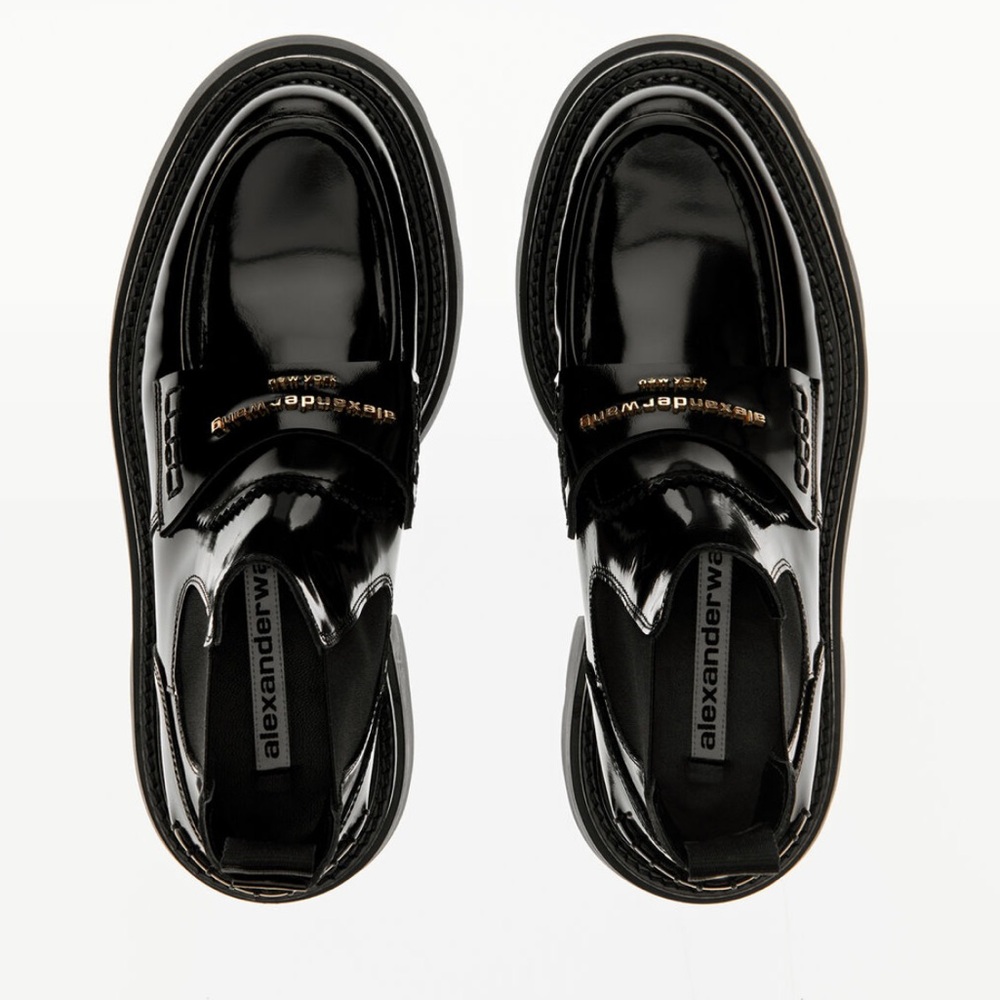 Alexander Wang carter platform loafer boot in leather - Picture 2 of 9
